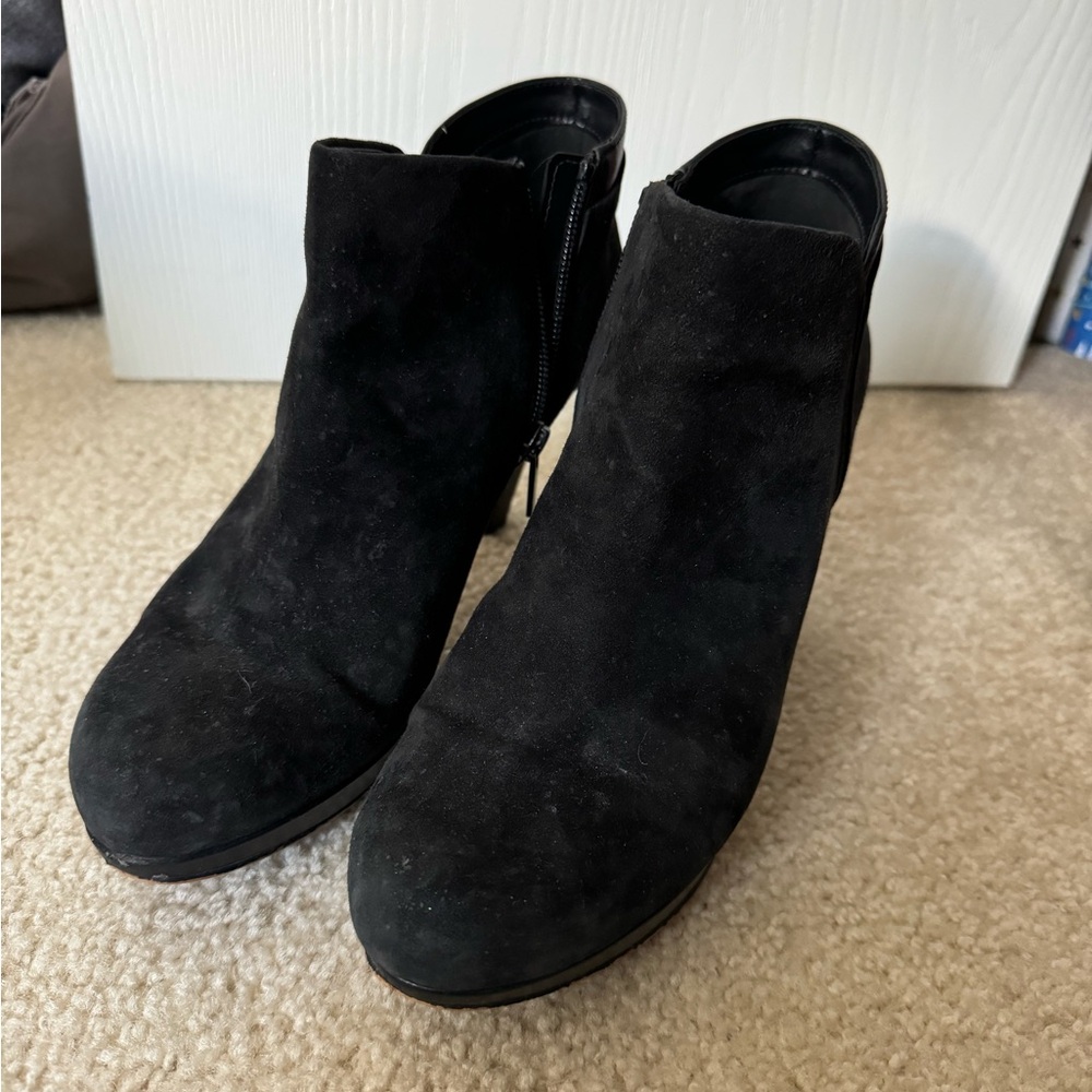 Women's Black Suede Ankle Boots